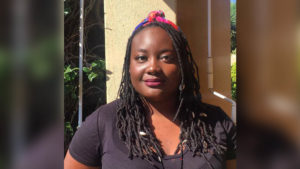 South Africa-based Ms Efemia Chela, the Quay Words/English PEN digital writer-in-residence for February 2021.