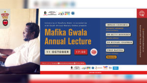 The 2021 Mafika Gwala Annual Lecture will take place on Monday 11 October at 5pm.